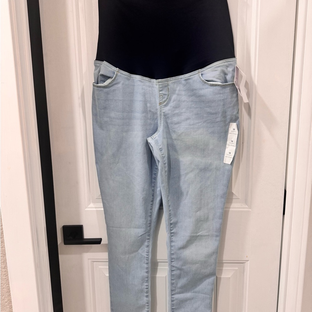 Isabel Maternity by Ingrid & Isabel Light Wash Skinny Jeans Sz 12